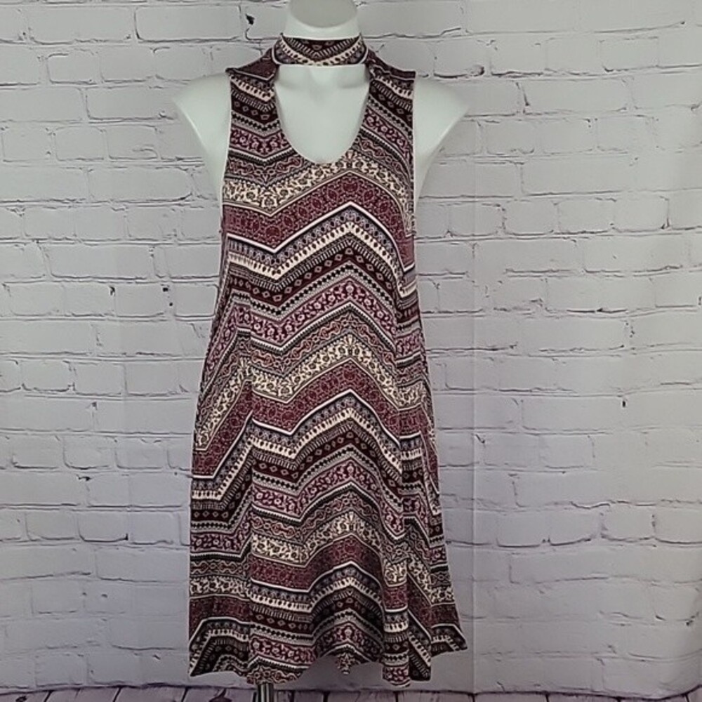 Rue 21 Behemian Sleeveless multicolored stretchy summer dress. Size Small
